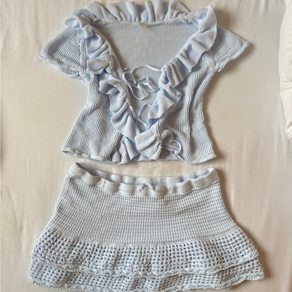 Wild Fable Soft Blue Knit Ensemble
